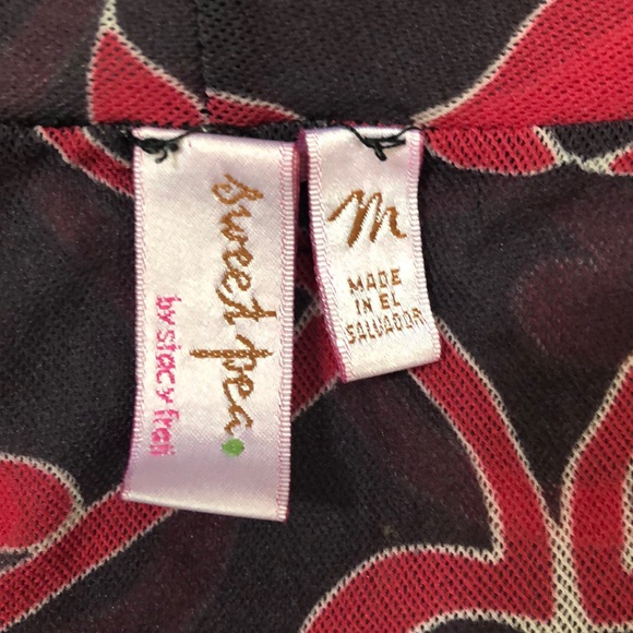 Sweet Pea by Stacy Frati cowl neck mesh top Size Medium - Picture 7 of 8